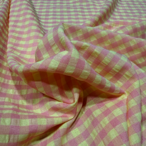 Vichy seersucker rosa/amarillo pastel