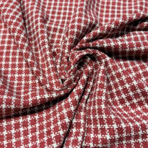 TWEED PATA DE GALLO ROJA