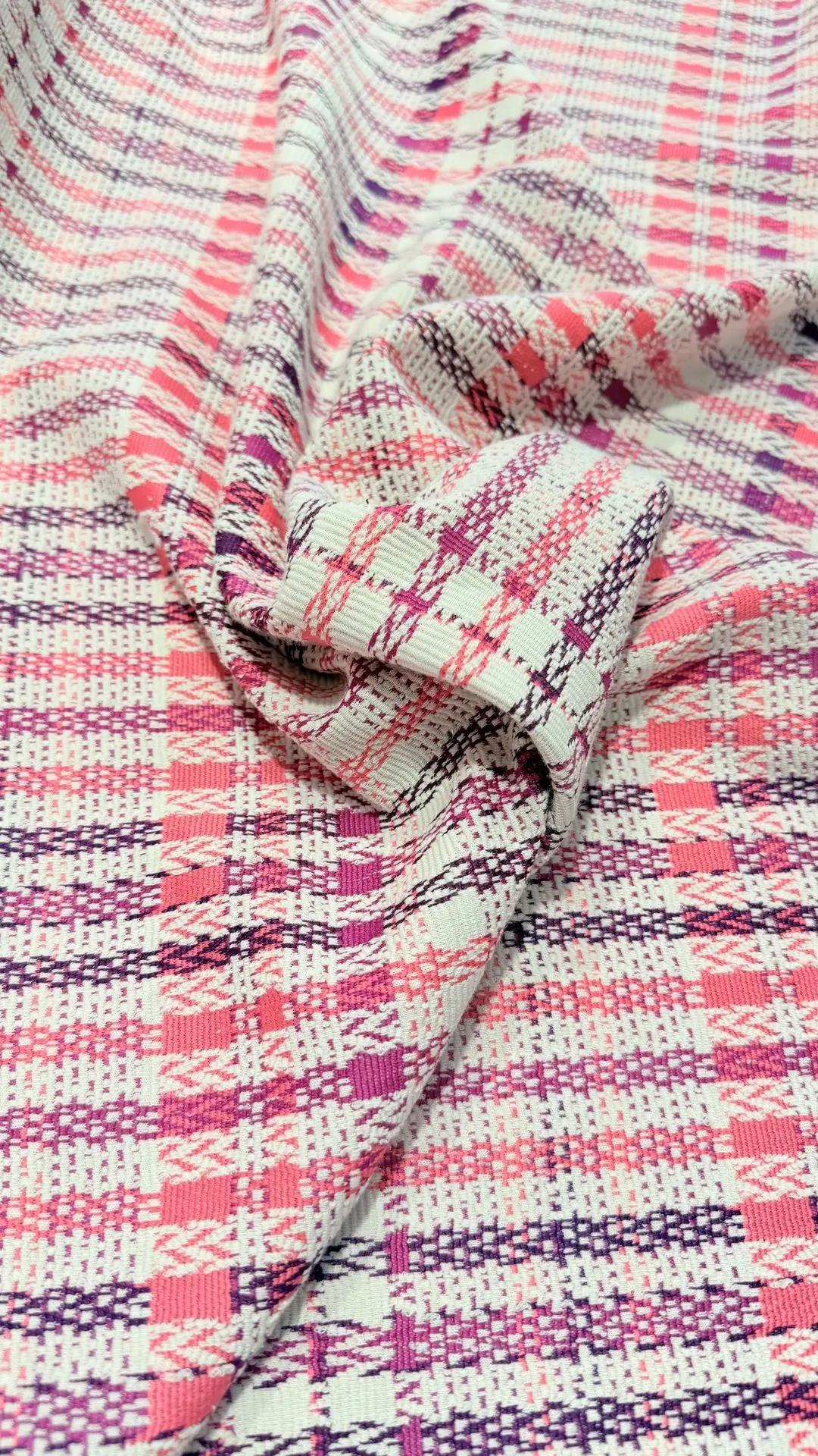 TWEED ROSA CUADROS